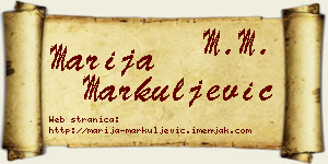 Marija Markuljević vizit kartica